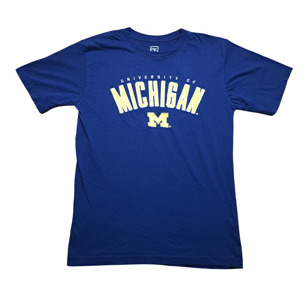 ProEdge University of Michigan T-Shirt Mens Mediumβ Blue Excellent Graphic Tee